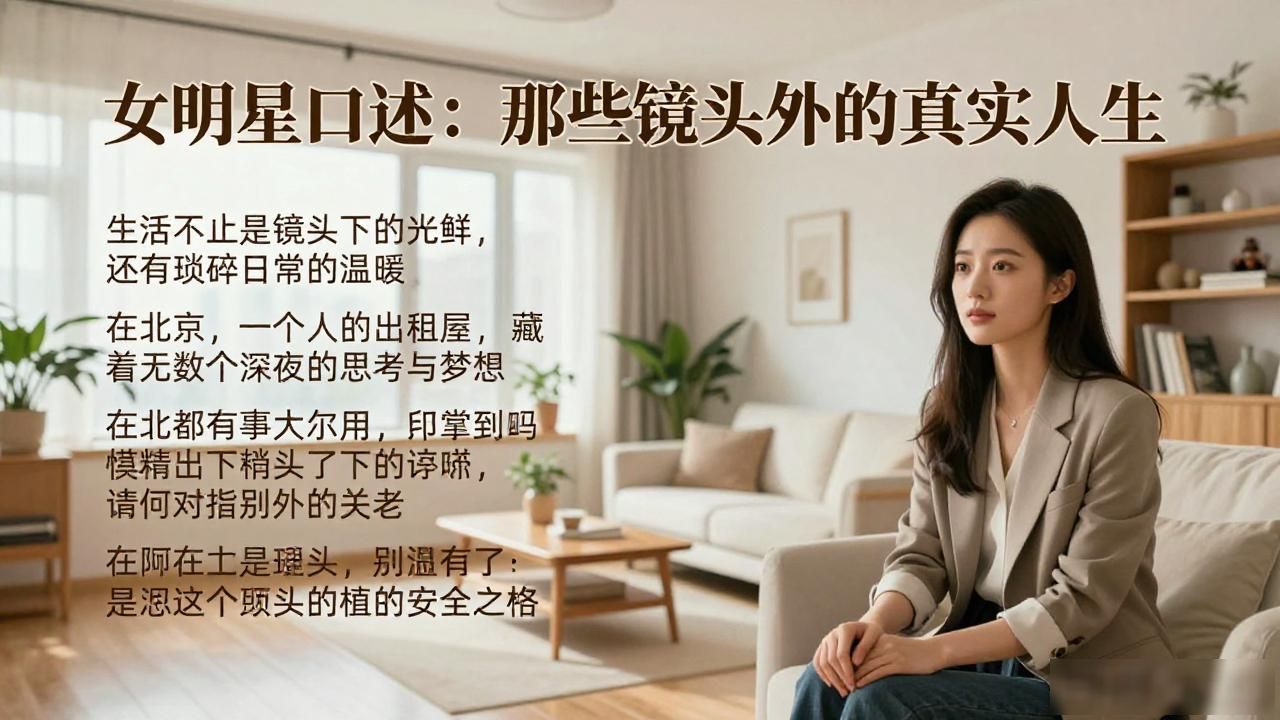 女明星口述：那些镜头外的真实人生