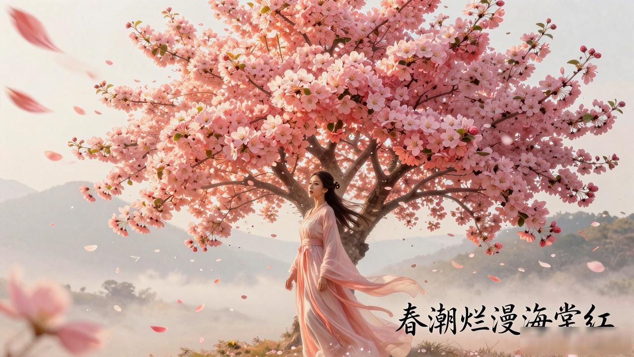 春潮烂漫海棠红｜海棠映心寻本我，岁月沉淀女性觉醒之诗