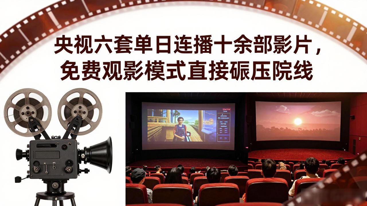 央视六套单日连播十余部影片，免费观影模式直接碾压院线