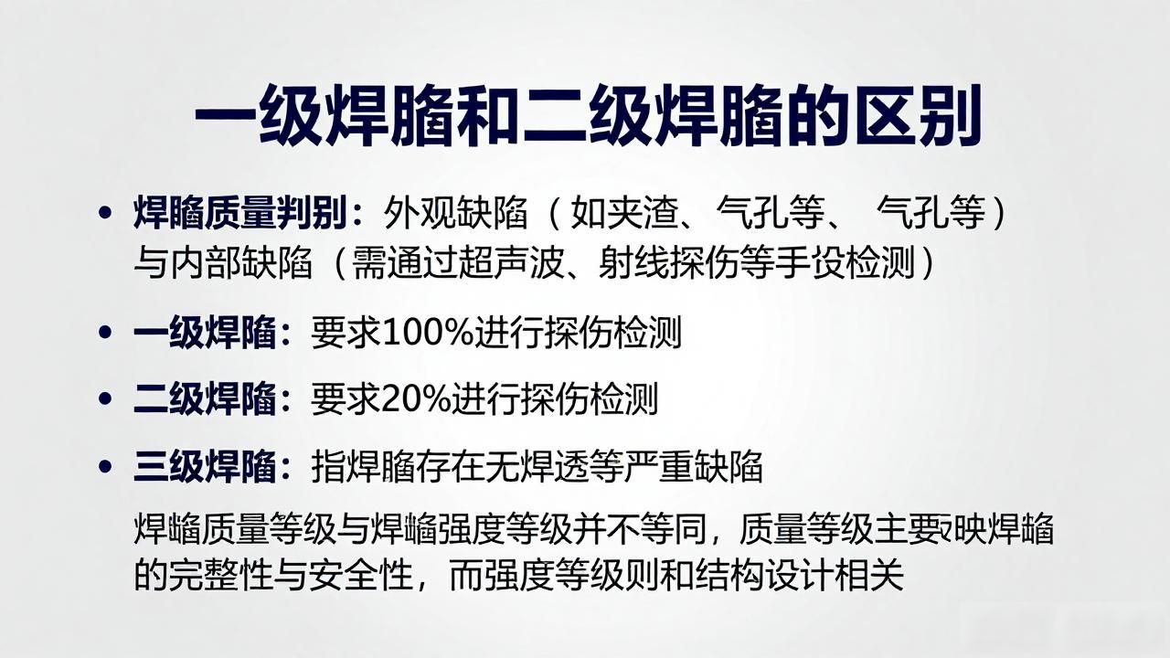 焊缝等级划分标准_一级AAA和二级AAA的区别_一级焊缝与二级焊缝区别