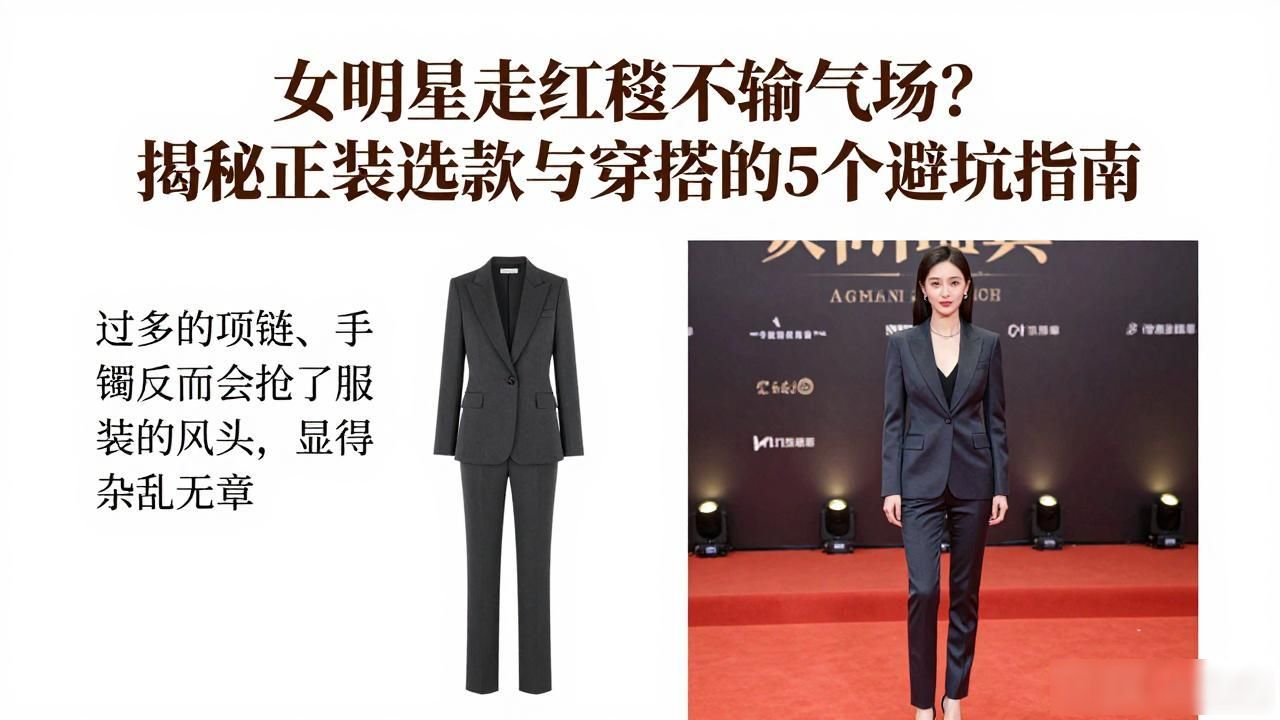 女明星走红毯不输气场？揭秘正装选款与穿搭的5个避坑指南